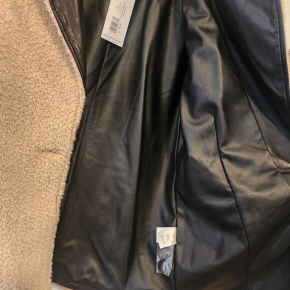 NWT-REVOLVE x WeWoreWhat Faux fur-Faux leather Sherpa Coat Blazer Jacket-Small - Picture 11 of 16